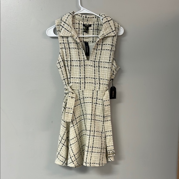 Cream Sleeveless Tie Front Mini Sundress - Picture 1 of 6
